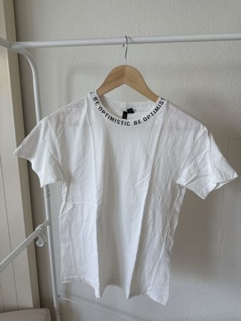 White T-Shirt, XS, "Be Optimistic”
