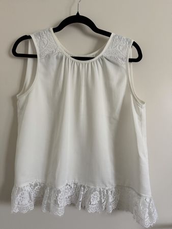 Kaffe Top, Grösse 38, Ärmellos, Spitze, Sommerlich!