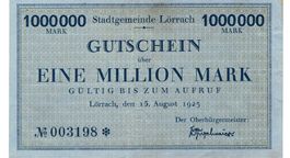 Lörrach 1 Mil.Mark 15.08.1923 VZ+-VZ++