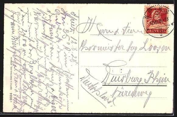 Cartoline postali: Spiez, Ortsansicht mit Blüemlisalp und  – Usato da Berlin venduto da bartko-reher 1