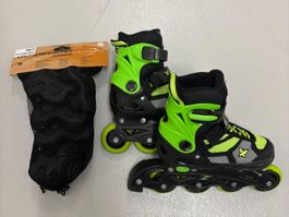 Inline Skates Kinder mit Protektoren-Set