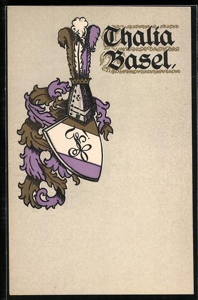 Cartes postales: Basel, Studentenwappen Thalia mit Helm – D'occasion à Berlin par bartko-reher