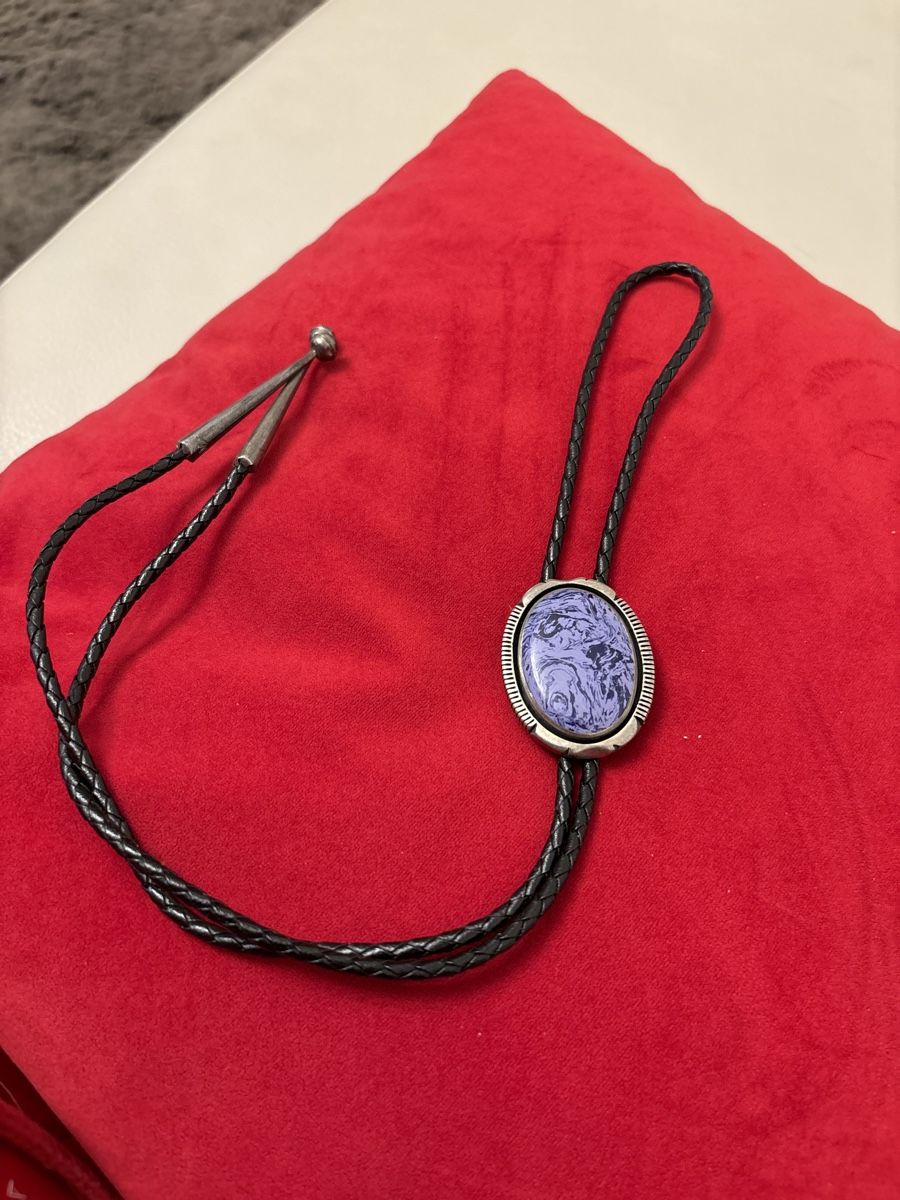Cravatte: Western Bolo Tie, Silberfarben mit Stein – Usato da Zürich venduto da engebrunau 1