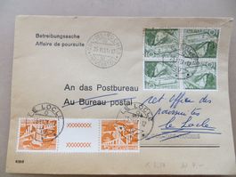 Gelaufener Brief 1951 mit Kehrdruck (und Zwischensteg)