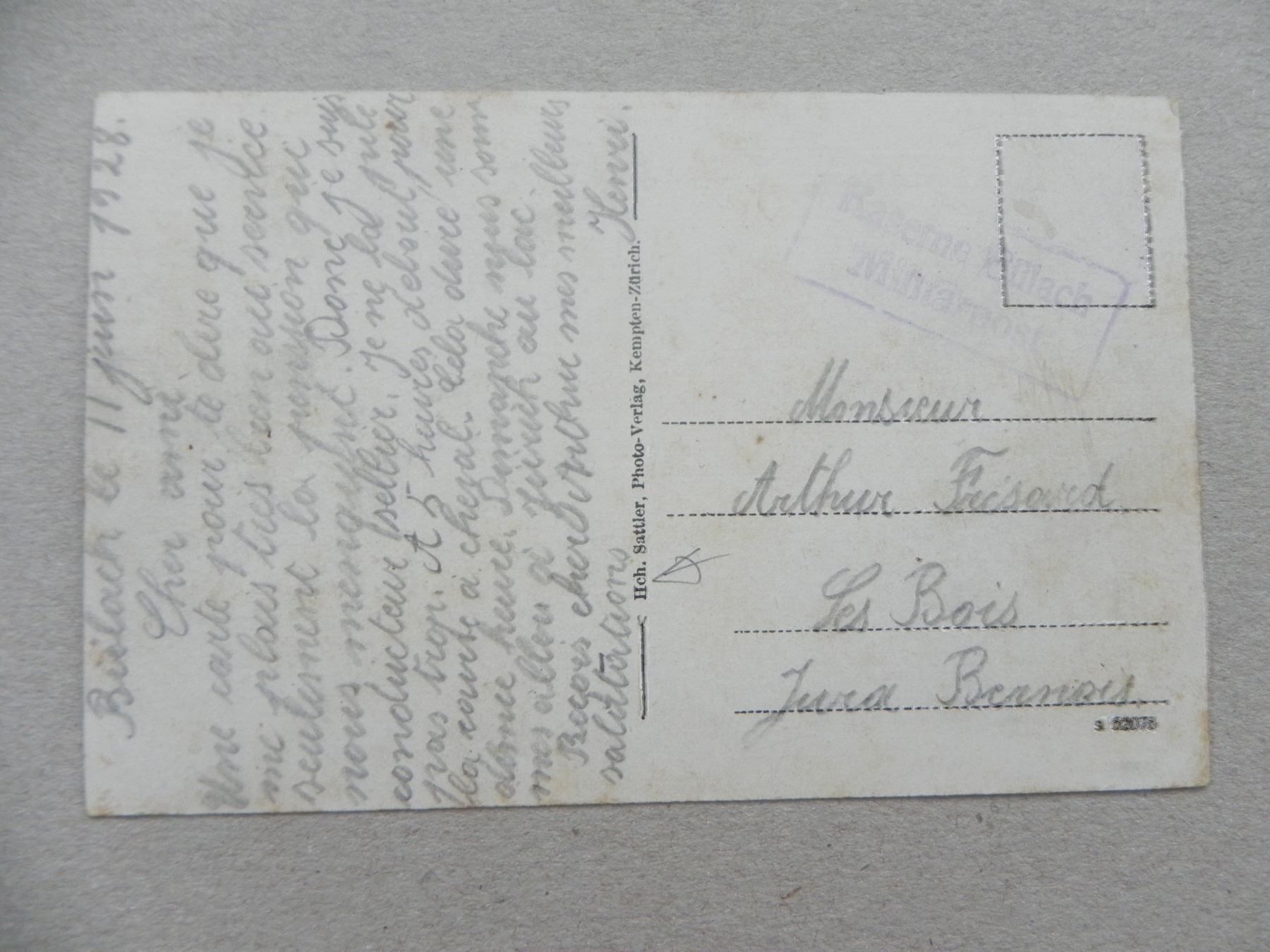 Cartoline postali: Ansichtskarte Bülach ZH 1928 Sattler – Usato da Siebnen venduto da krimsie 1