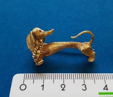 Massiv 750 Gold Hundebroche Mit Rubin