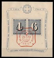 1943, W14 Block Zürich gestempelt (14896)