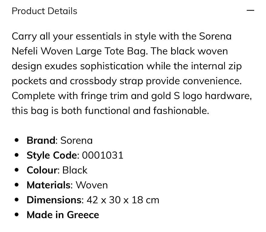 Borse da donna: SORENA "Nefeli" Tasche - schwarz / NEU – Nuovo e nell'imballaggio originale da Lachen SZ venduto da honeybee67 3