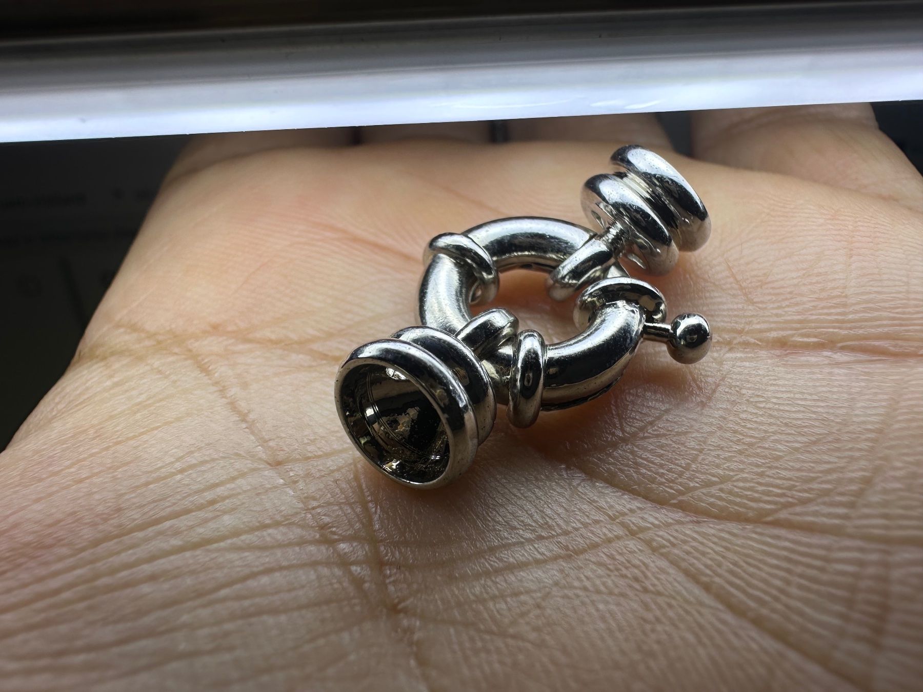 Catenine: Federring Verschluss Set 26x15 mm Silver Plated Halskette – Nuovo (secondo la descrizione) da Langenthal venduto da Seelenfreunde 1