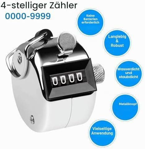 Misurare: Zähler Metall Klicker Counter 4-Stellige Personenzähler – Nuovo e nell'imballaggio originale da Hundwil venduto da Pakethase 2