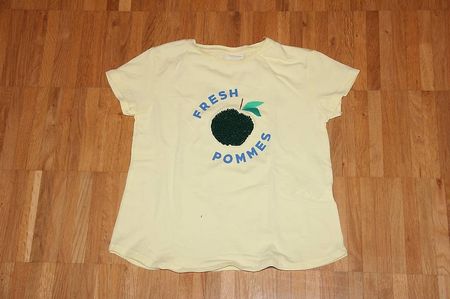 herziges gelbes T-Shirt mit Pailleten in der Gr. 116