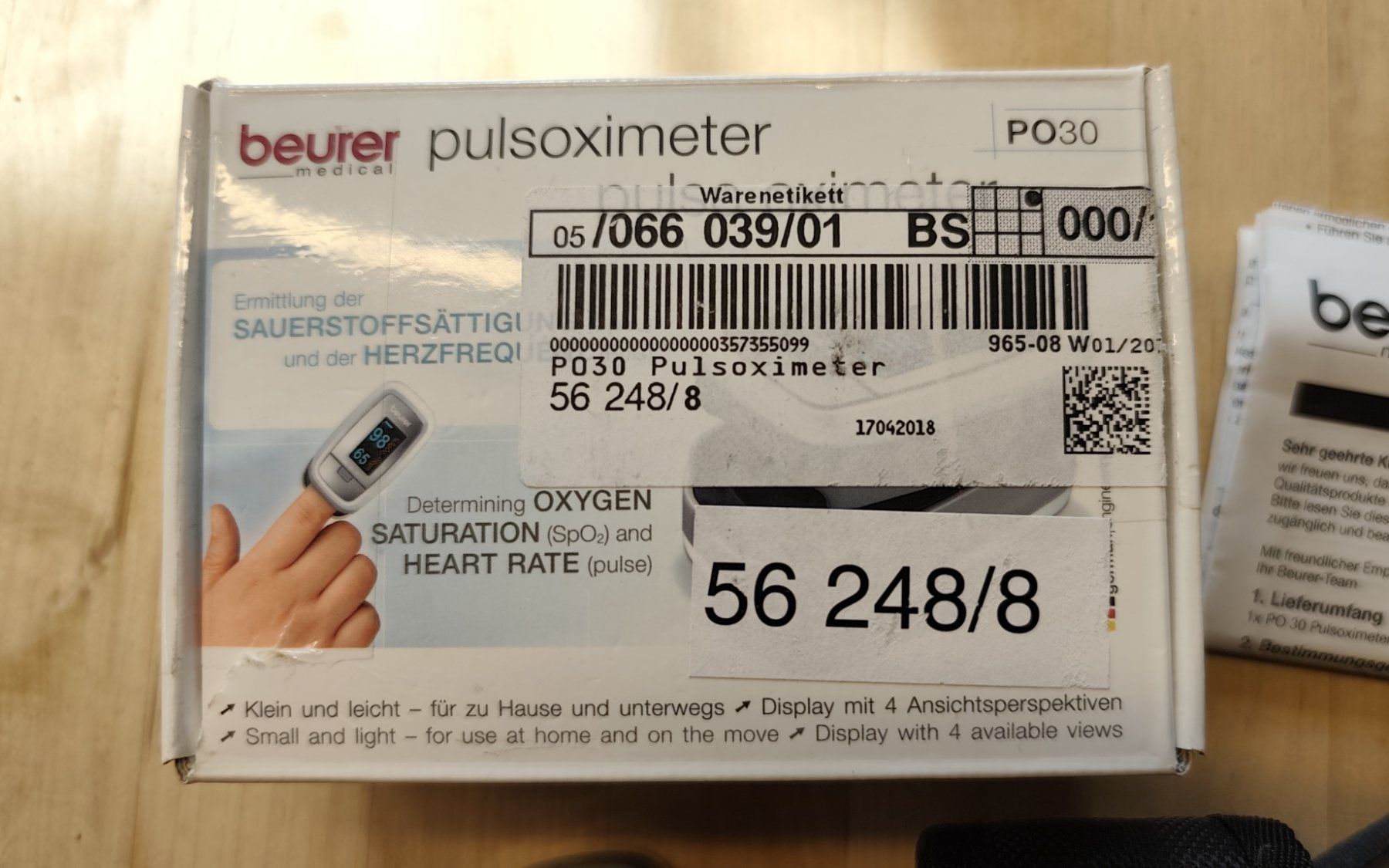 Beurer Attrezzature mediche: Breuer Pulsoximeter PO30 – Usato da Diemtigen venduto da s.litze 1