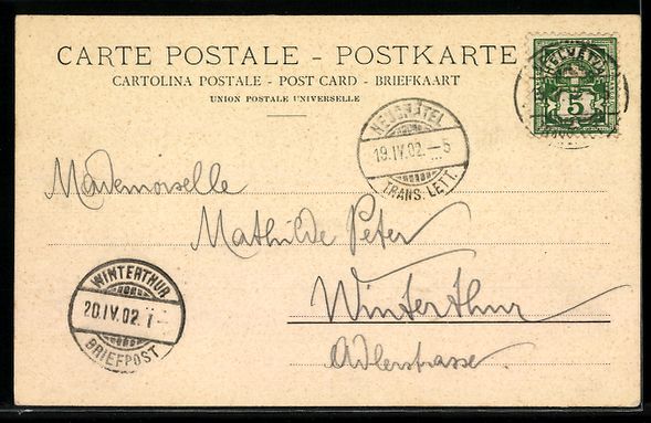 Cartes postales: AK Neuchâtel, Hotel des Postes – D'occasion à Berlin par bartko-reher 1