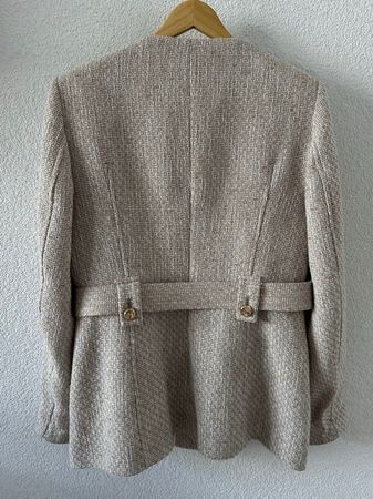 Zara Blazer beige mit Gürtel - Grösse L