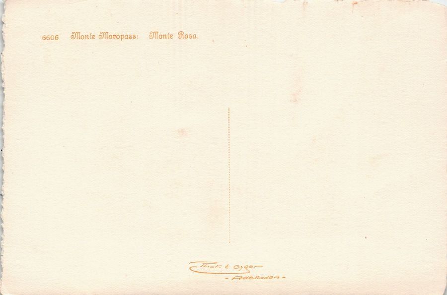 Cartoline postali: ALPIN: Monte-Moro-Pass, Monte Rosa, um 1920 – Usato da Frauenfeld venduto da POML 1