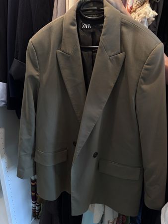 Blazer Zara vert kaki coupe droite taille M neuf