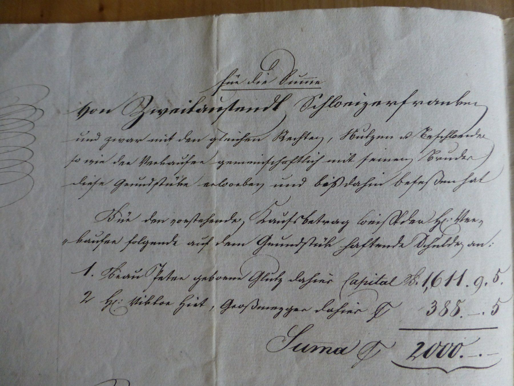 Documenti: Solothurn, Kaufvertrag von 1829 – Usato da Bettlach venduto da 1saurer 2