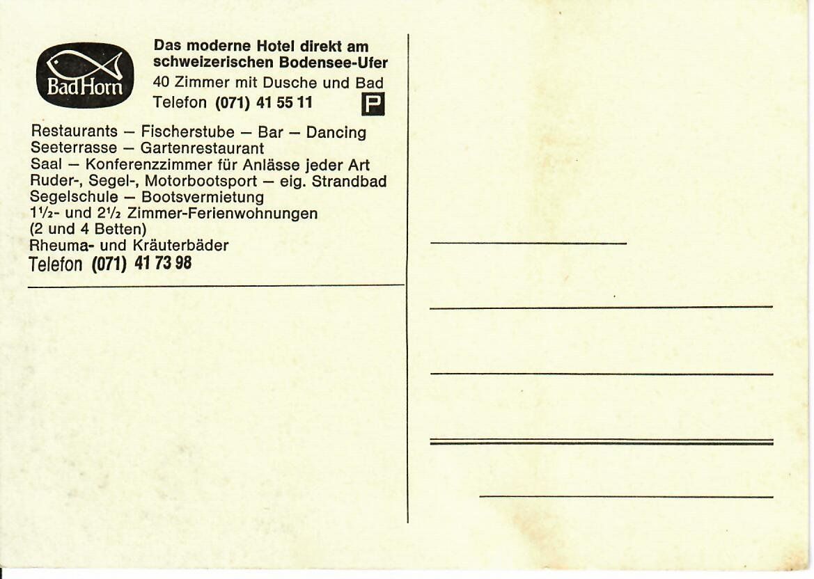 Cartoline postali: Bad Horn am Bodensee Ufer – Usato da Hochdorf venduto da Ziegel-16 1