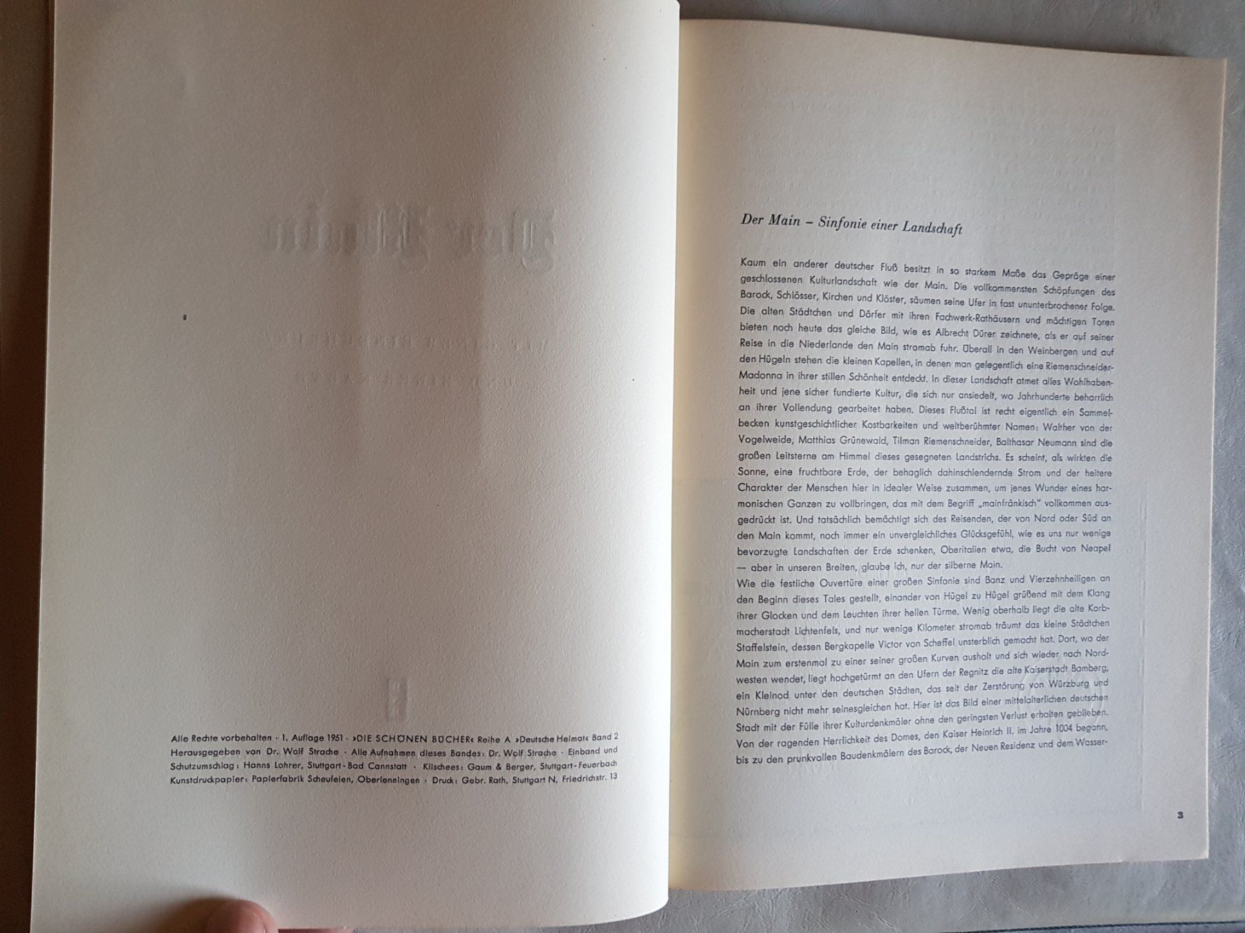 Libri: antikes DSB Buch: Der Main - 1951 - 1. Auflage – Usato da Walterswil BE venduto da Lonitti 3