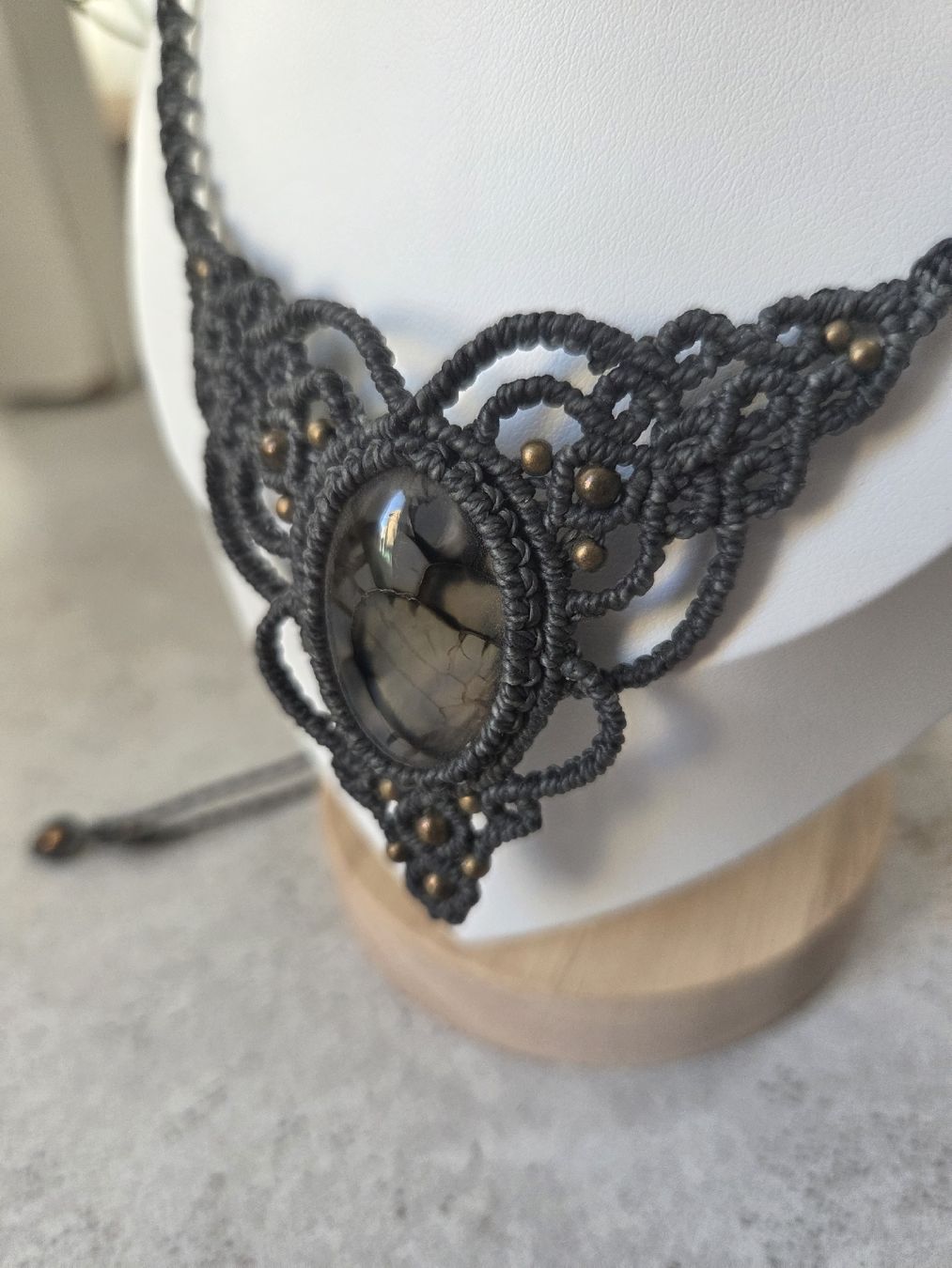 Ketten: Macrame Halskette mit Achat – Neu (gemäss Beschreibung) aus Bönigen von cc9ice 1