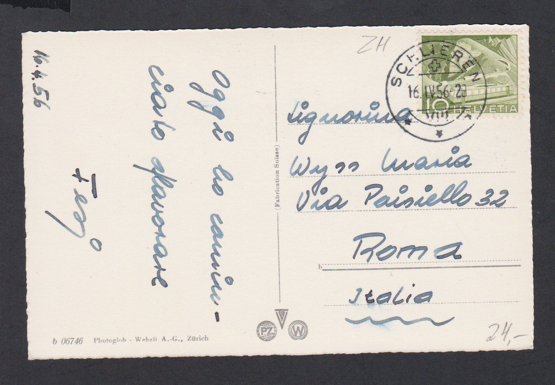 Cartoline postali: Engstringen  ZH   :   alte Ansichtskarte von  1956 – Usato da Vitznau venduto da Ropaku 2