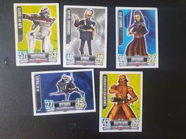 5 x Topps Force Attax Star Wars Karten Set, Die Republik