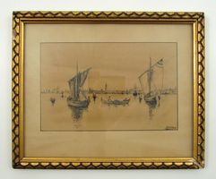 Gustav Melcher (1898 -1966) - Boote vor Venedig, ca. 1918