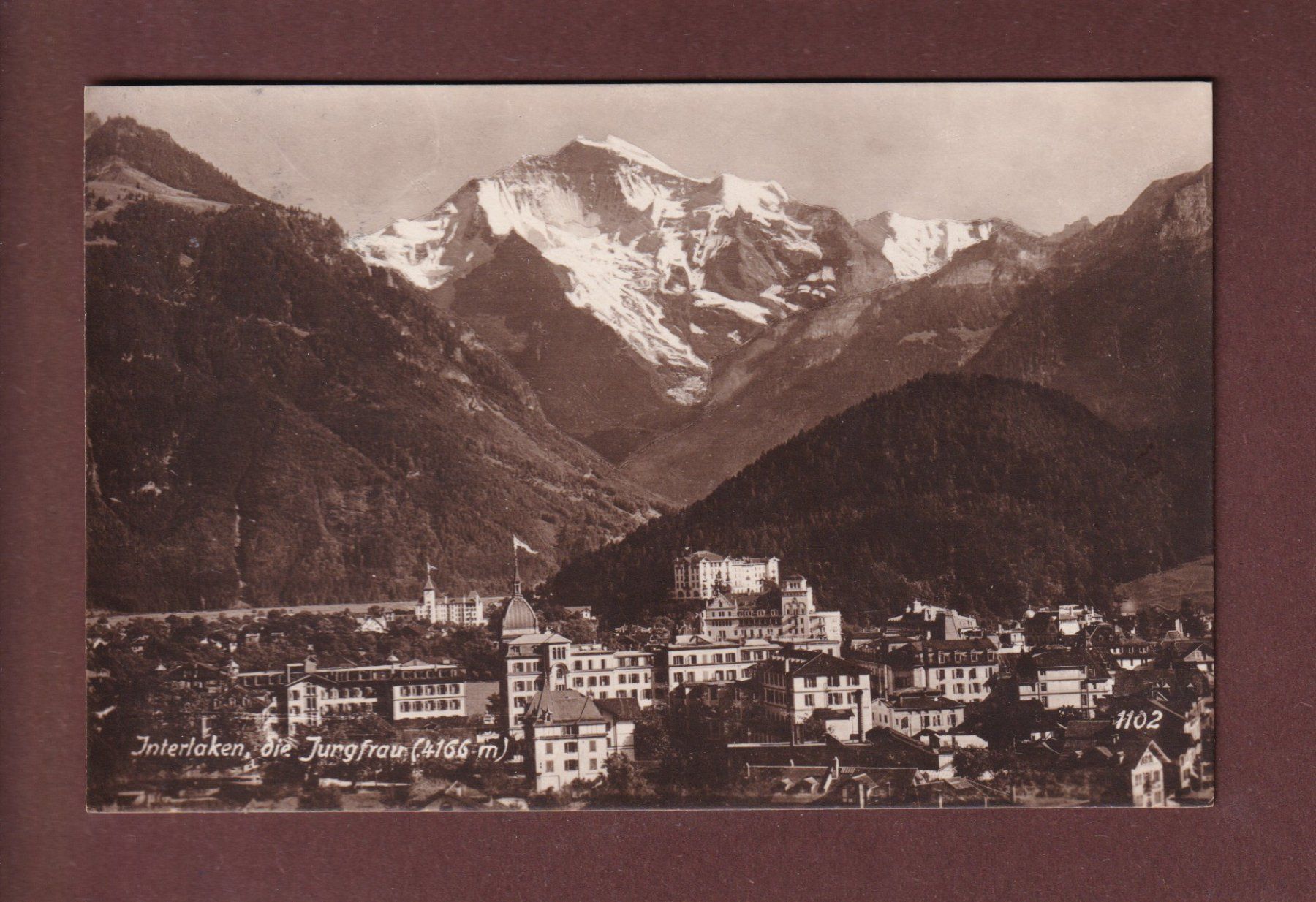 Cartoline postali: INTERLAKEN - Jungfrau - 1924 – Usato da Pully venduto da nicecards-shop