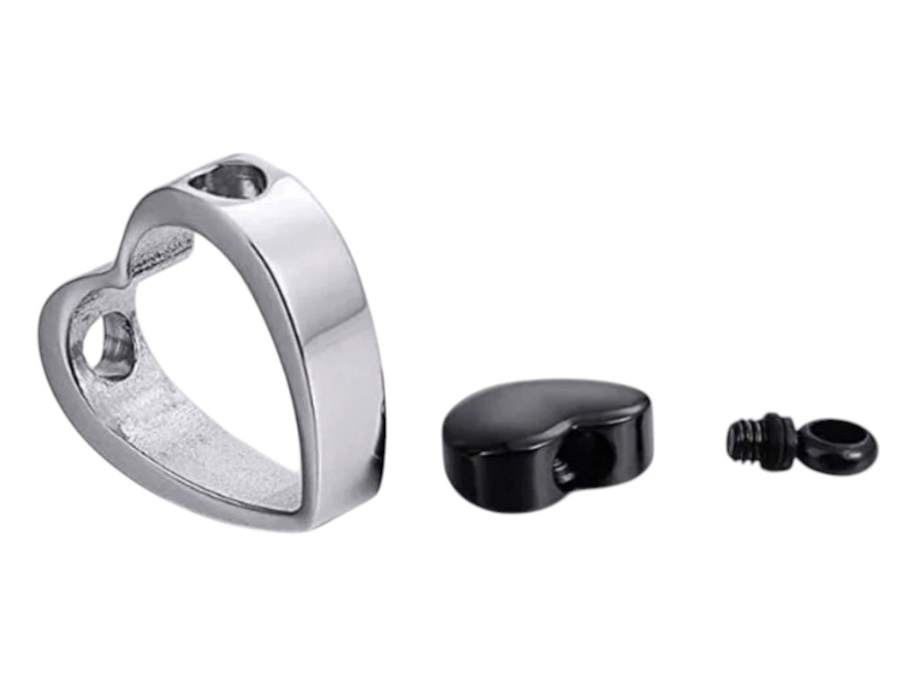 Anhänger: UNISEX ANHÄNGER HERZ EDELSTAHL SCHWARZ SILBER MIT KETTE URNE – Neu und originalverpackt aus Neuhaus von lucadominik 3