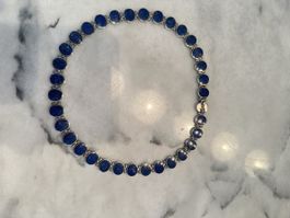 Antike Halskette Silber mit Lapislazuli