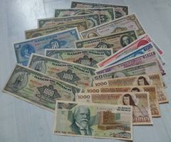Lot + 18 Stück alte gebrauchten Banknoten aus Mexico ab 1953