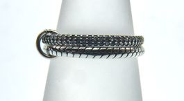 925 Silber doppelter Fingerring mit Schlangenmuster