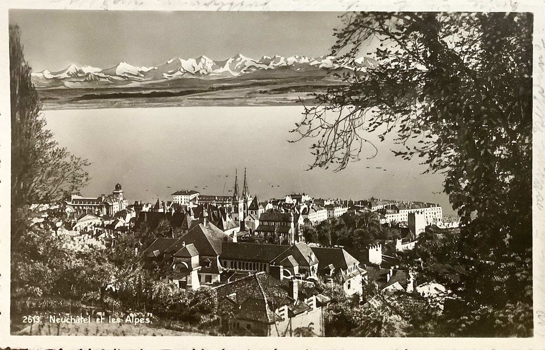 Cartoline postali: 1935 - NEUCHÂTEL et les Alpes – Usato da Root venduto da ENGLAND-TREASURES 1