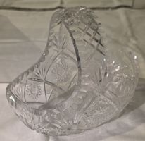 Elegante Kristallschale / Früchteschale mit Griff