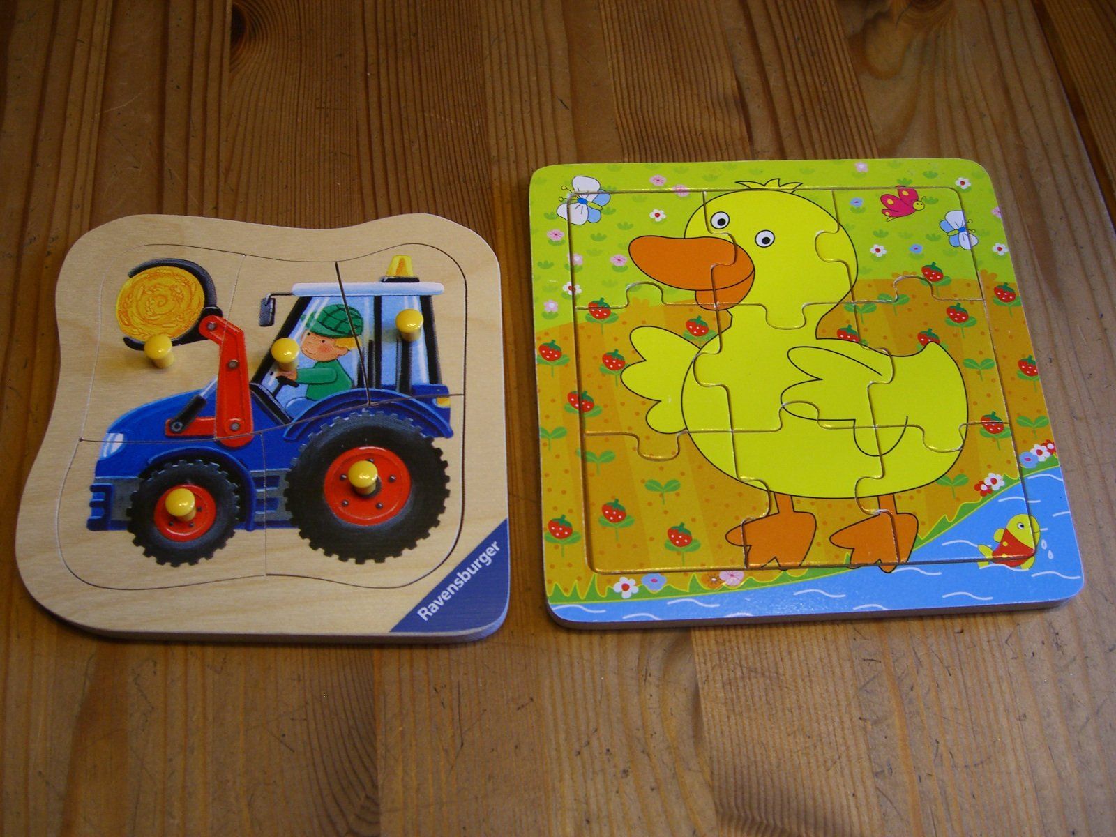 Ravensburger Puzzle: 2 Holz Puzzles f.d.ganz Kleinen, einen Traktor + ein Entchen – Nuovo (secondo la descrizione) da Winterthur venduto da Ghandi5