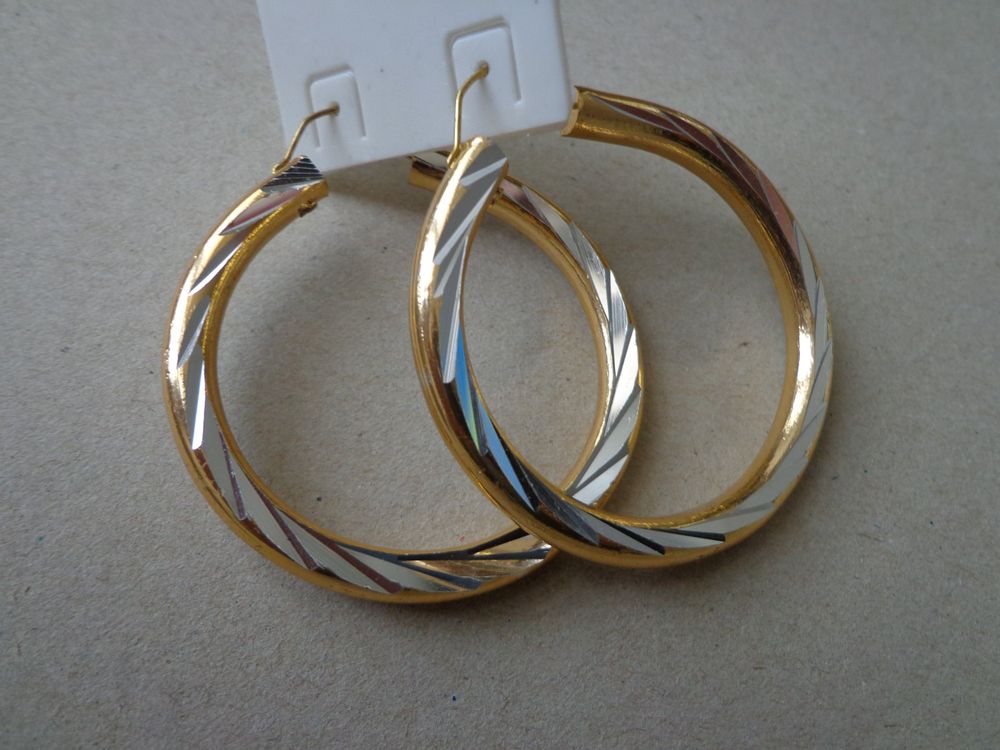 Doré FEMME Boucles d'oreilles créoles dorées pour femme 3093434