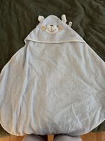 Baby hooded towel Baby Club blue bear motif good status