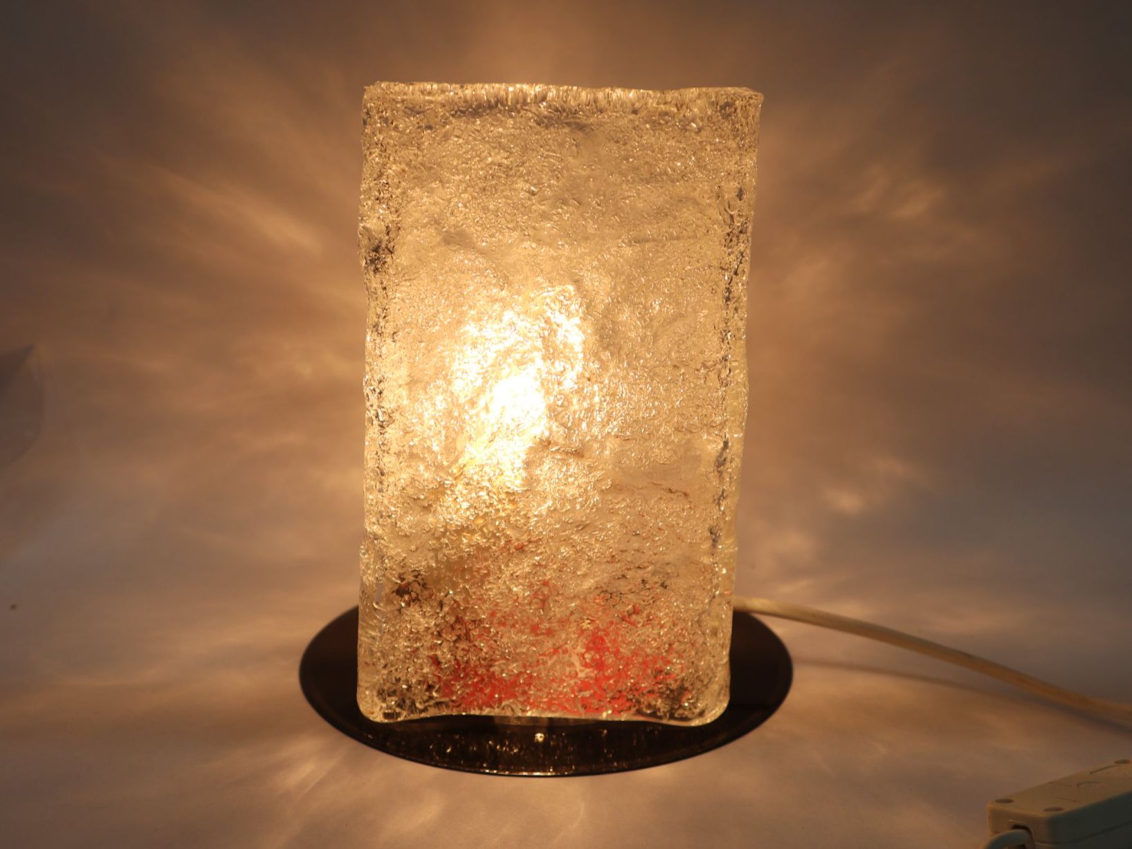 Lampes: Vintage Eisglas Lampe Tischlampe – D'occasion à Eschenbach SG par Astalavista 1