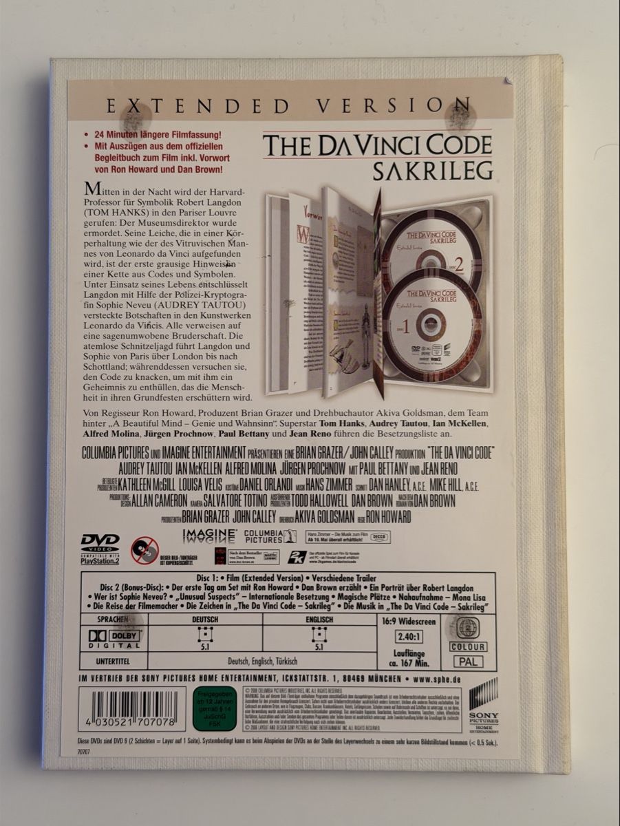 Tutti i DVDs: Da Vinci Code - Sakrileg - Extended Version – Usato da Zürich venduto da Kue_Zuerich 2