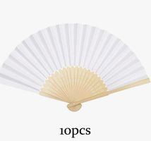 10er Pack Fächer Papier Holz weiss neu 38cm Breite