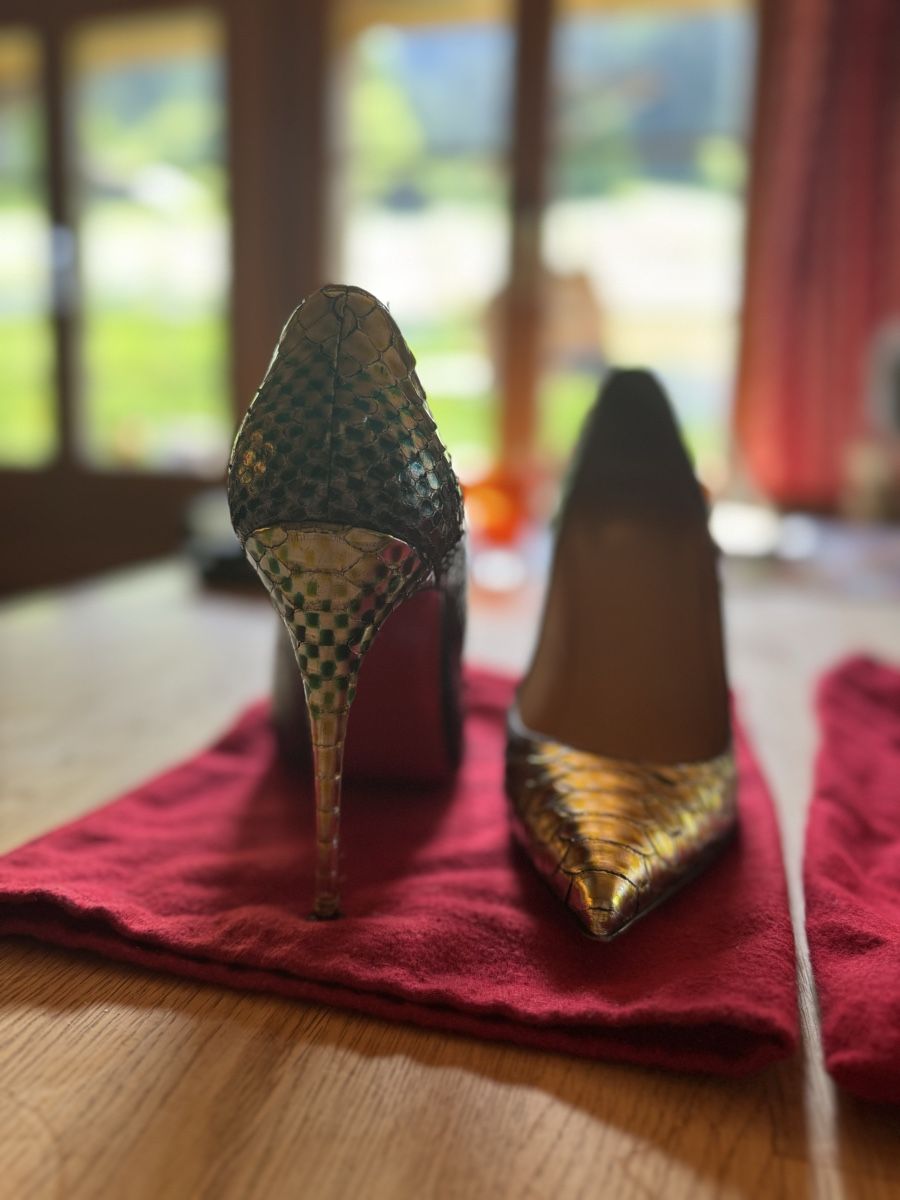 Christian Louboutin Scarpe da donna: Christian Louboutin So Kate 120 Metallic Python Aquar. 40.5 – Usato da Luzern venduto da Antiquesonline 5