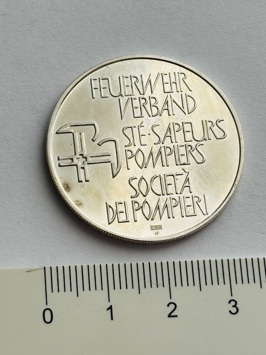 Medaillen: Silber 15 Gramm Medaille 900 / 1000 PP Feuerwehr 1870 - 1970 – Neu (gemäss Beschreibung) aus Müswangen von buyin 3