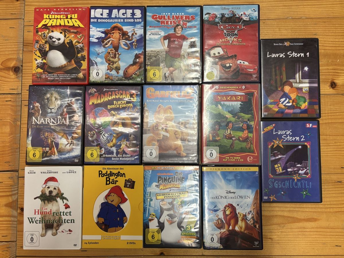 Tutti i DVDs: 14 Kinder DVD Filme – Usato da Büren an der Aare venduto da Nikito2001