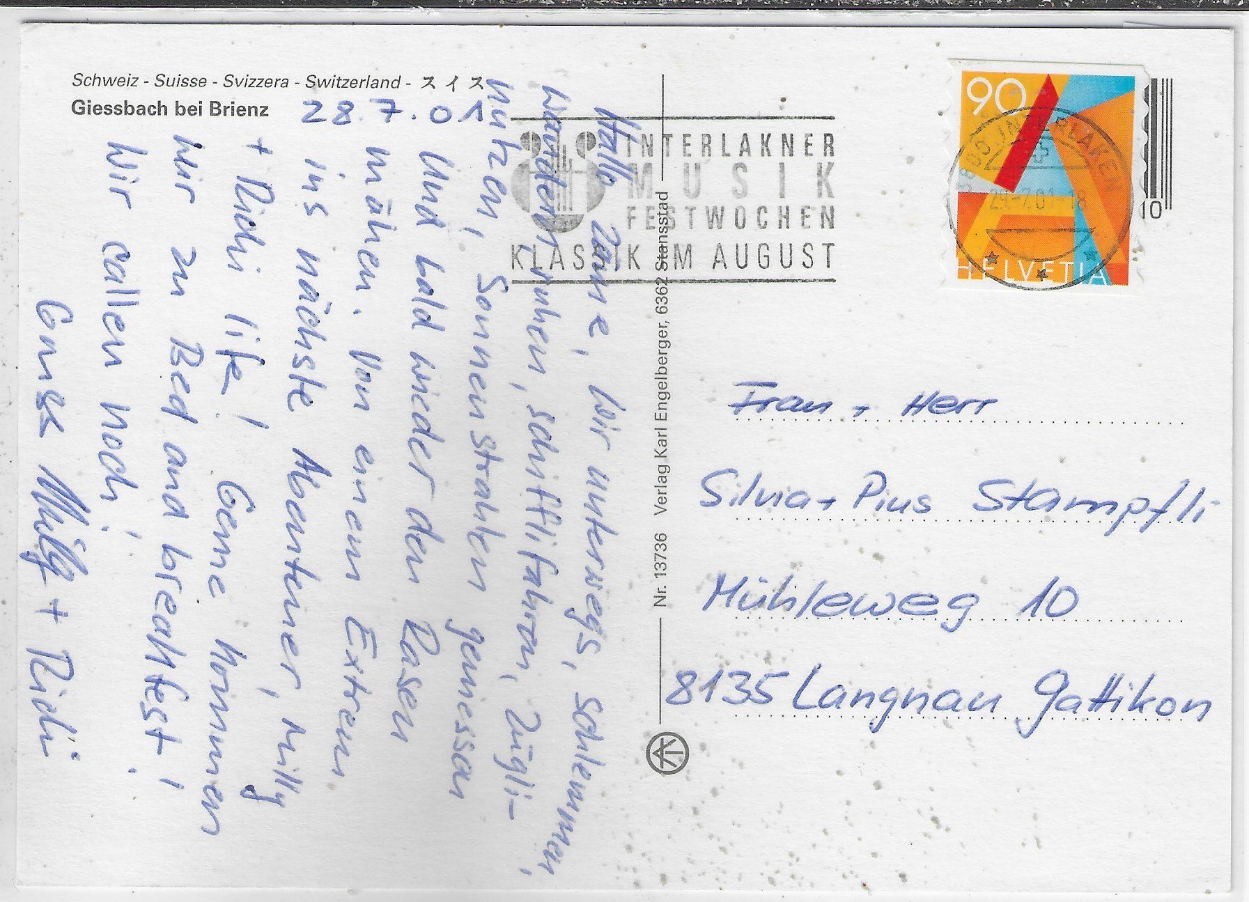 Cartoline postali: Giessbach bei Brienz - Bahn, Schiff, Hotel – Usato da Ettingen venduto da Kartenplanet 1