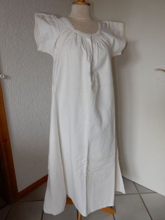 Antikes Hemd, Nachthemd aus Baumwolle, Hauskleid Sommerkleid