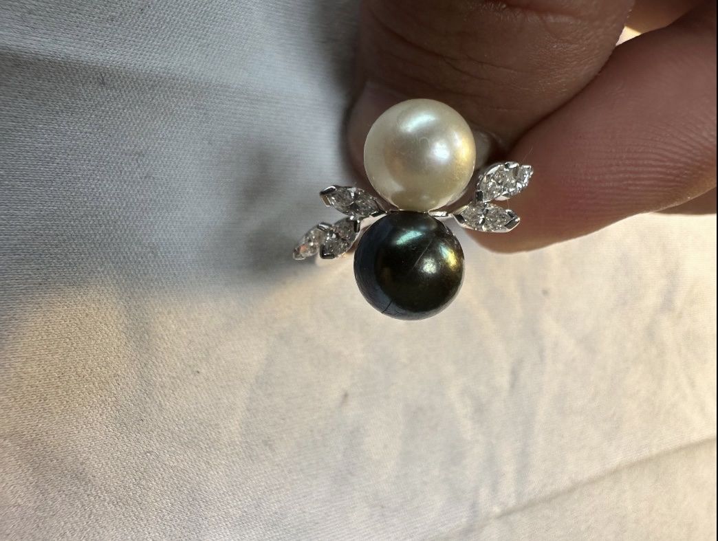 Anelli: Gold Ring mit Diamanten und Perlen – Usato da Jegenstorf venduto da wey_k9j9 2