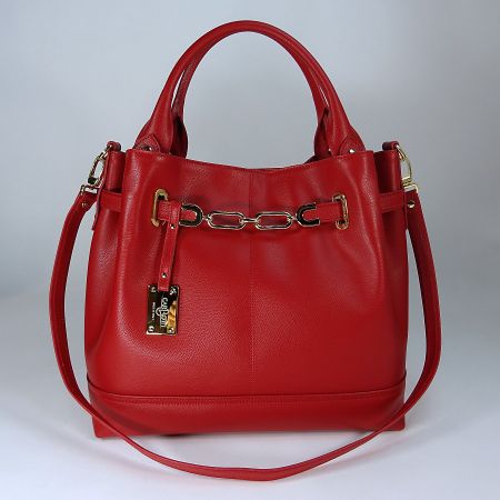 Carbotti Hobo-Lederhandtasche feuerrot made in Italy