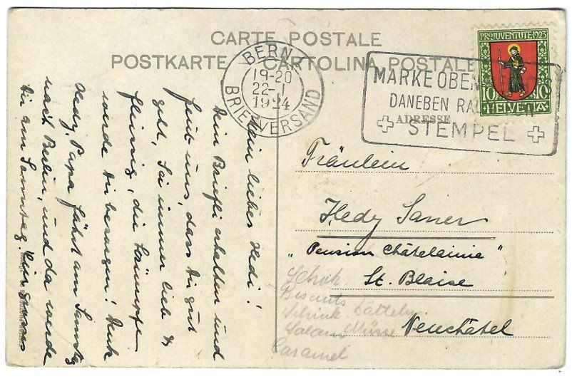 Cartoline postali: AK Guttannen - Grimselpost 1924 – Usato da Rheinfelden venduto da wil_m7gh 1