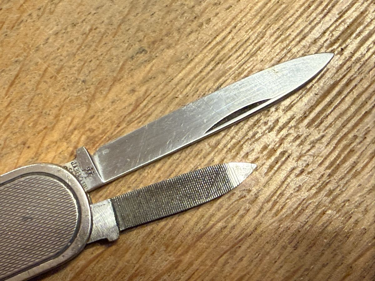 Solingen Coltelli tascabile: 800 Silber Taschenmesser Zigarrenschneider Antikes Messer – Usato da Goldach venduto da Messerguru 6