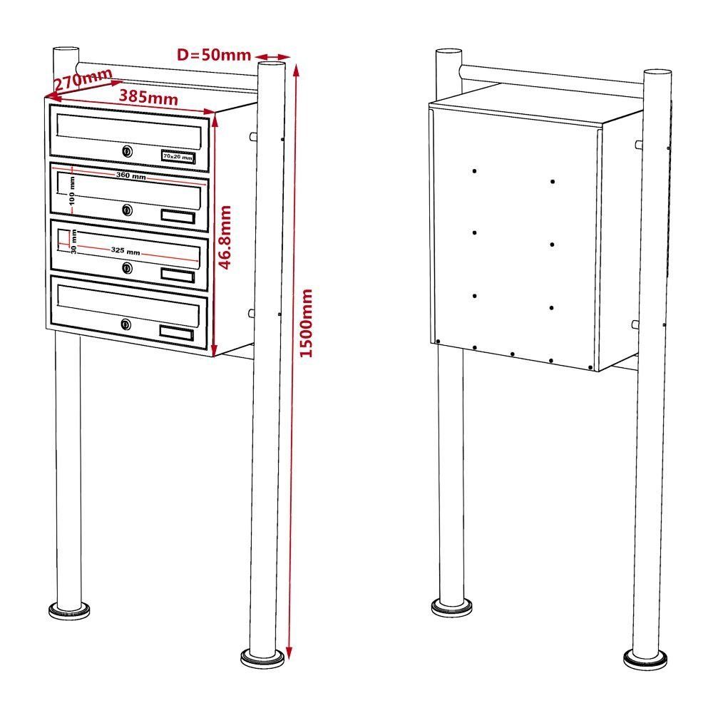 Altro per la casa: Standbriefkastenanlage 4 Fächer schwarz – Nuovo e nell'imballaggio originale da Bottighofen venduto da zaap 5